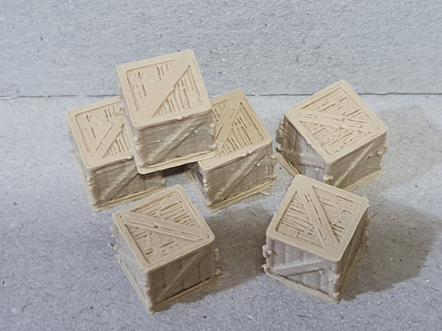 New OO HO Gauge 6 Pack 3ft Wooden Crates Model Train Railway Station Freight
