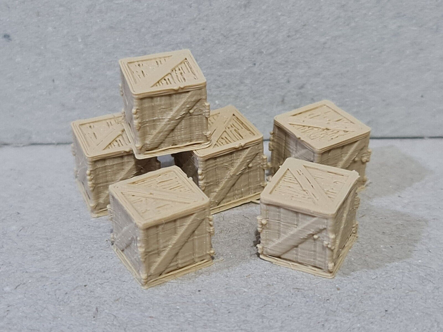 New OO HO Gauge 6 Pack 3ft Wooden Crates Model Train Railway Station Freight