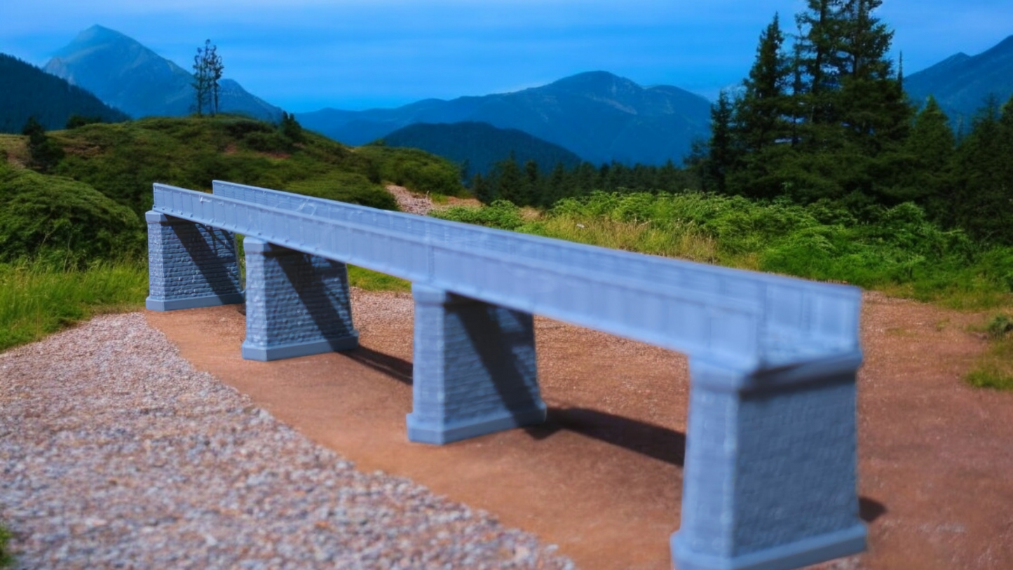 TT Gauge Single Track Iron Girder Bridge 550mm Model Railway Layout 1:120 Scale