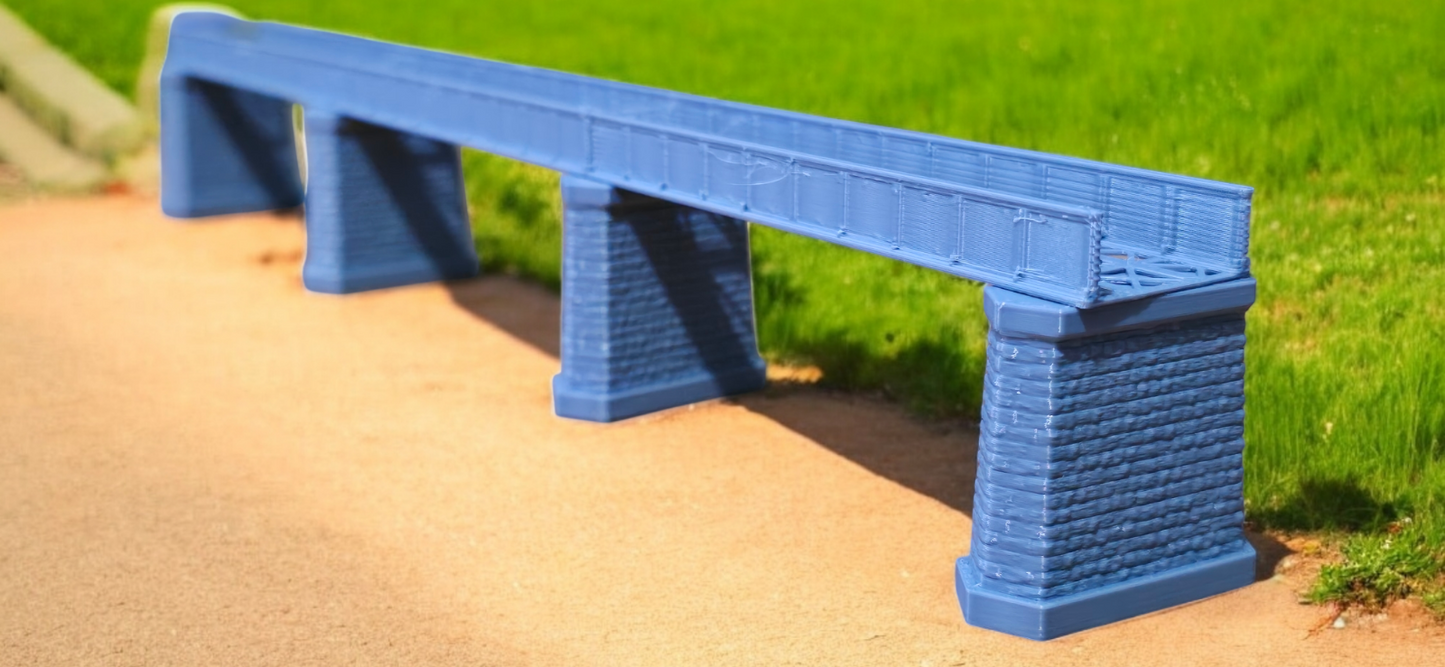 TT Gauge Single Track Iron Girder Bridge 550mm Model Railway Layout 1:120 Scale
