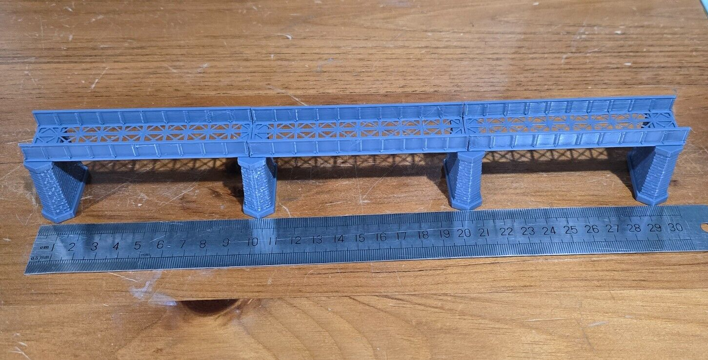 T Gauge Single Track Iron Girder Bridge 147mm Model Railway Layout 1:450 Scale