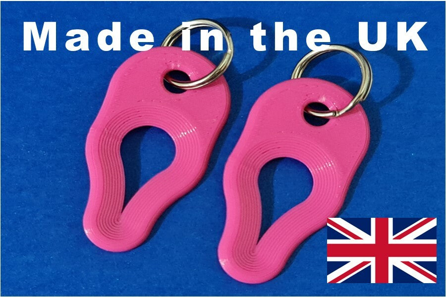 2 x Key Ring Tick Removal Tools Pink PLA Plastic Biodegradable, dog cat horse