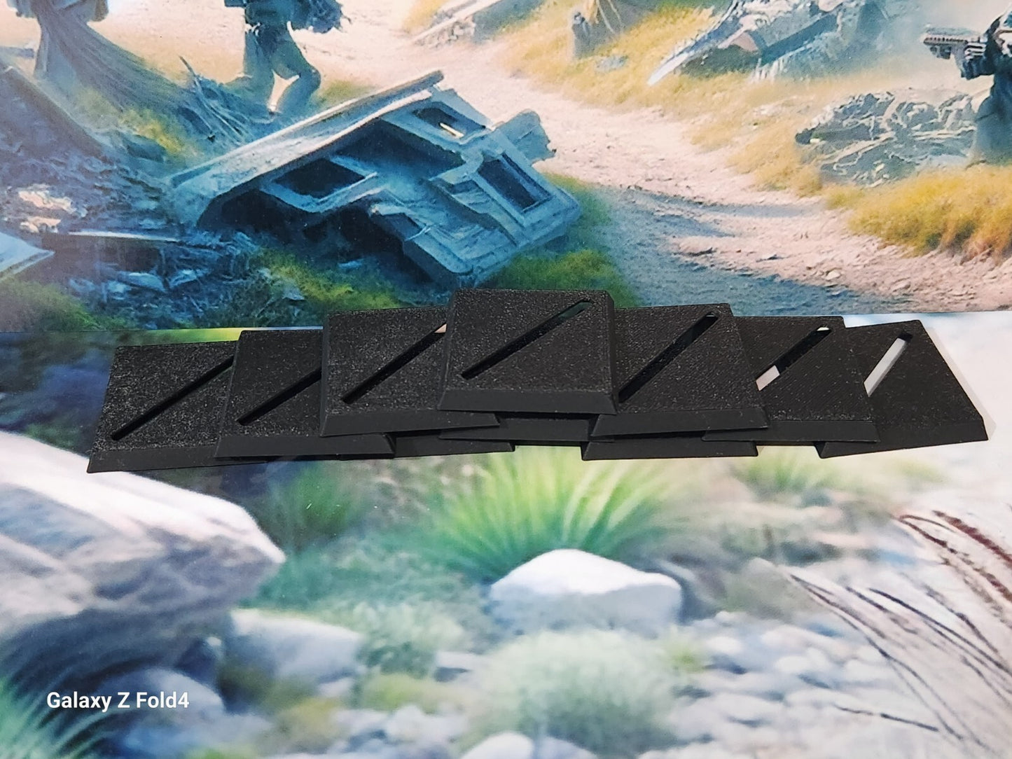 Wargaming Bases 25mm Square Slotted PLA Plastic for War Gaming Tabletop Games