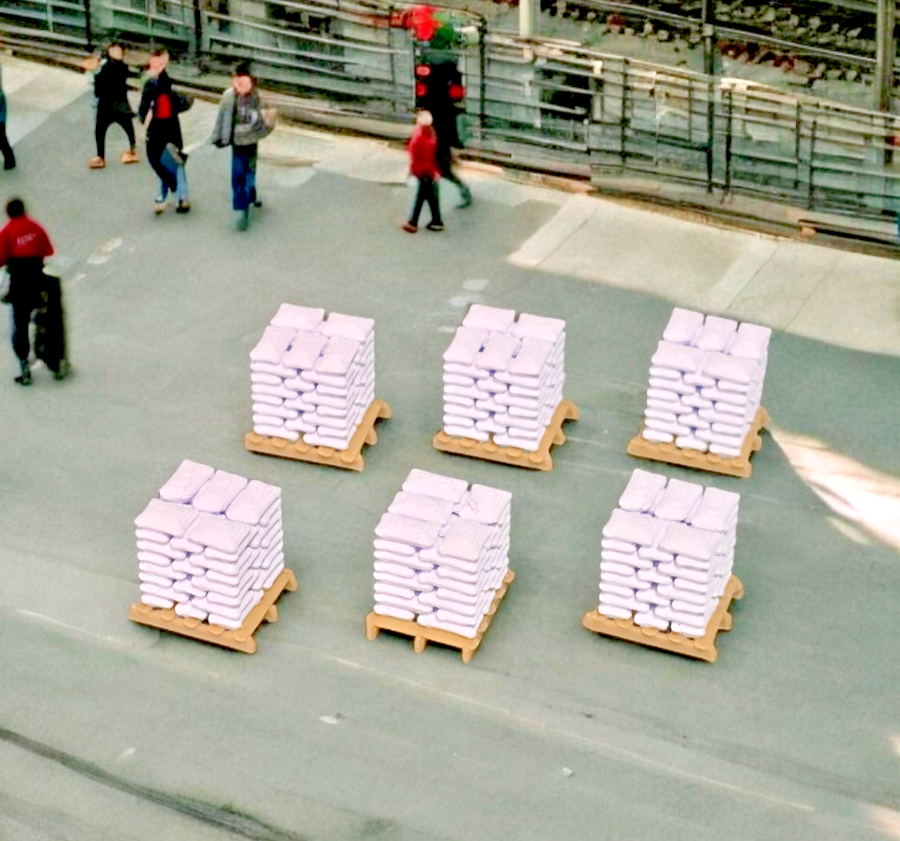 Pallets of white Sacks wood pallet OO Gauge 1:76 Scale Model Railway (6 Pack)