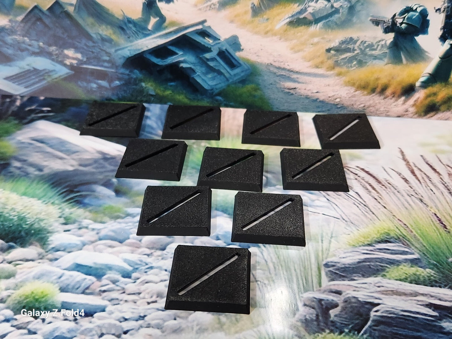 Wargaming Bases 25mm Square Slotted PLA Plastic for War Gaming Tabletop Games