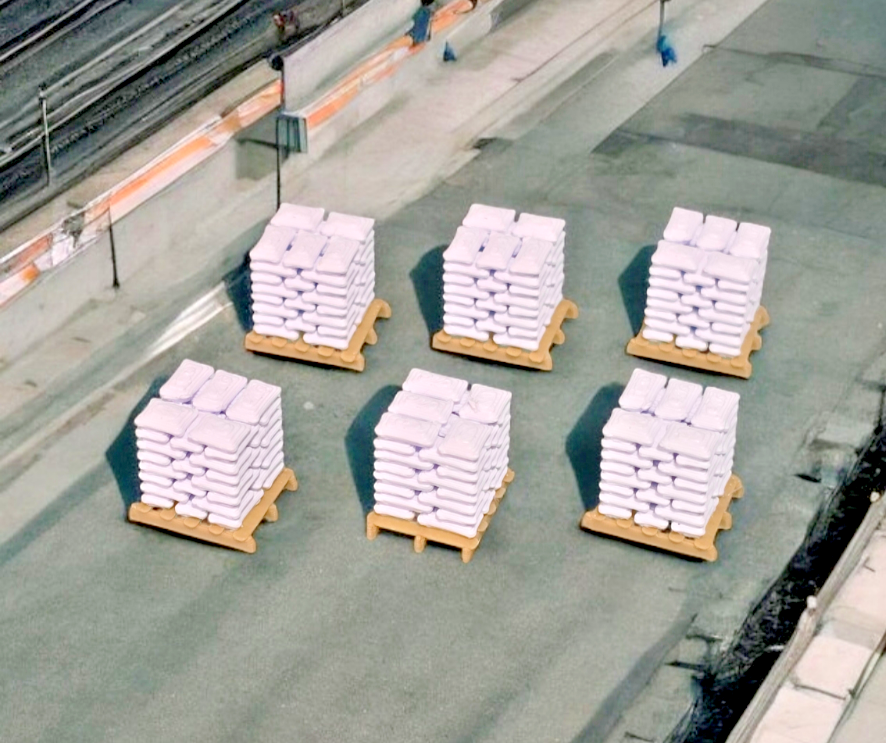 Pallets of white Sacks wood pallet OO Gauge 1:76 Scale Model Railway (6 Pack)