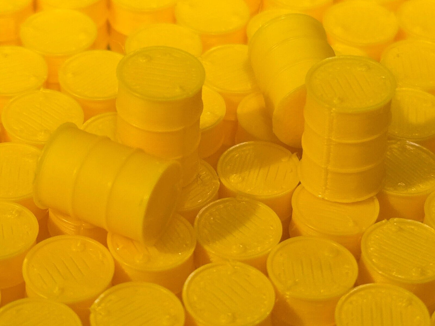 Oil Drum Barrels OO Gauge Yellow 1:76 Scale Models Train Railway 100 Pack