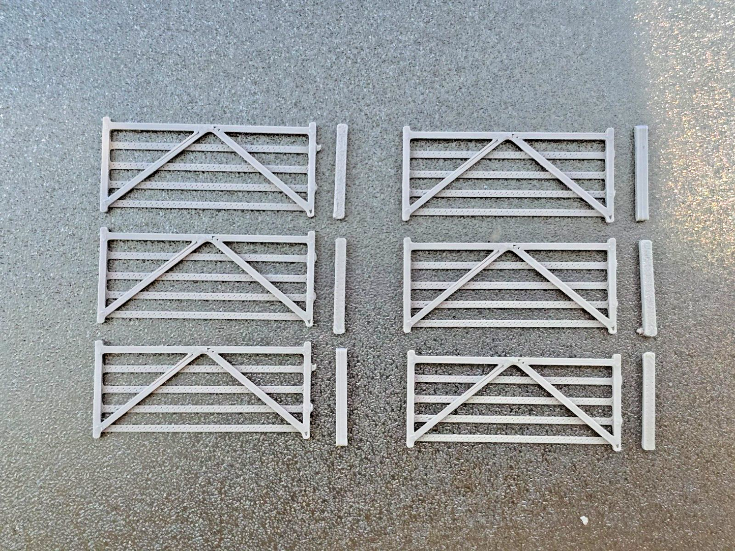 Farm Gates Posts 5 Bar OO HO Gauge New 6 Pack 1:72 1:76 Scale Models Railway