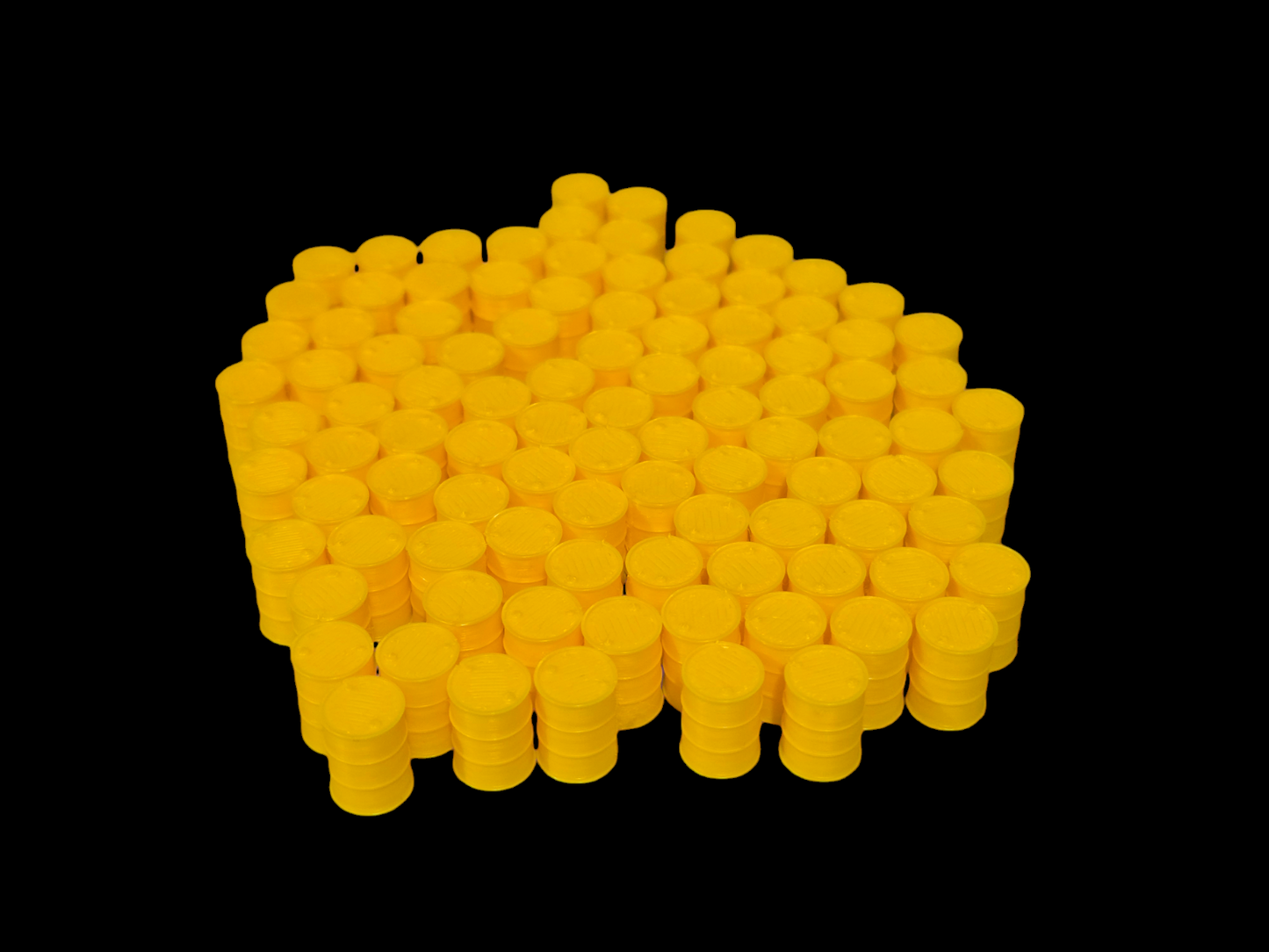 Oil Drum Barrels OO Gauge Yellow 1:76 Scale Models Train Railway 100 Pack