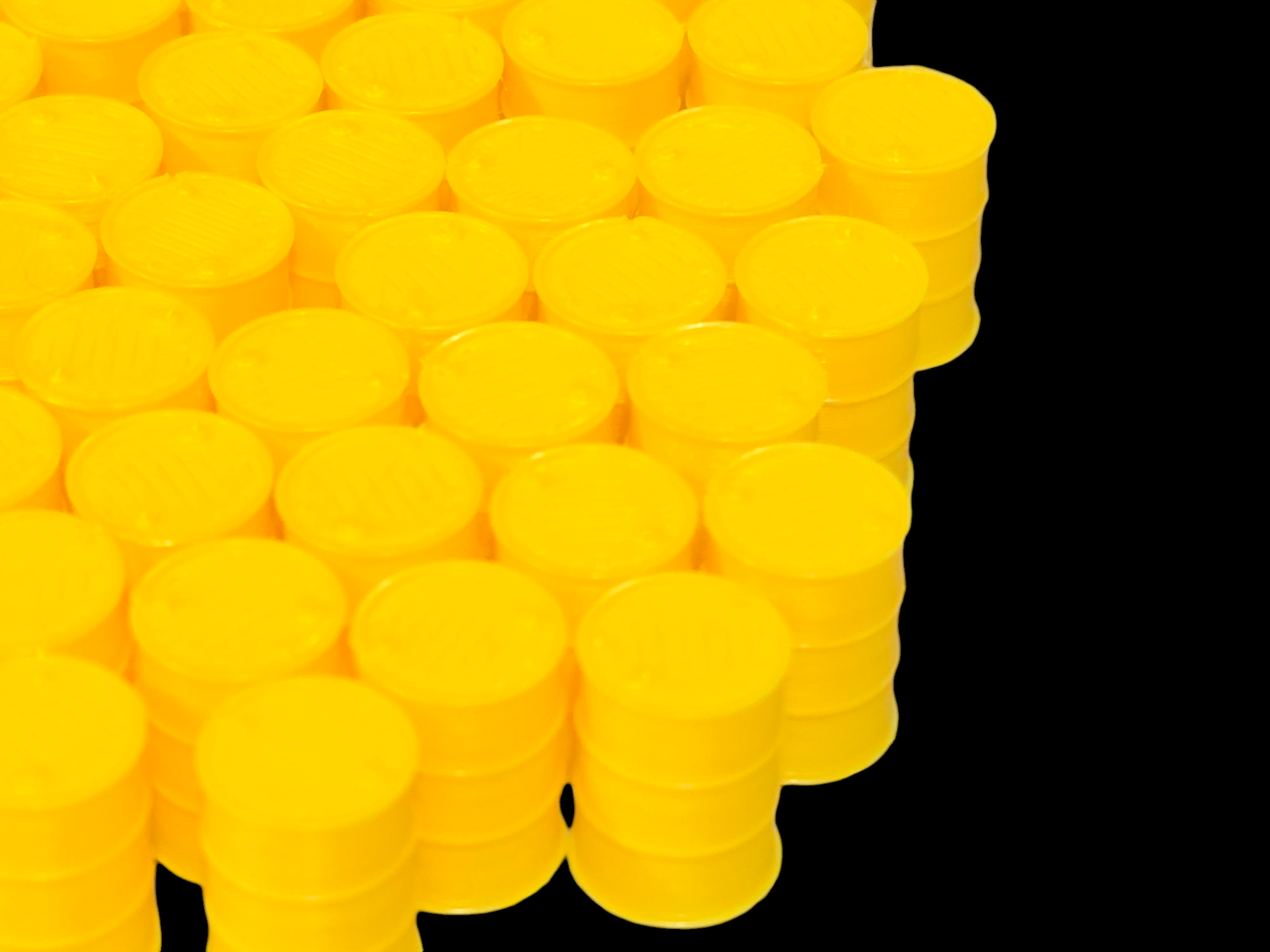 Oil Drum Barrels OO Gauge Yellow 1:76 Scale Models Train Railway 100 Pack