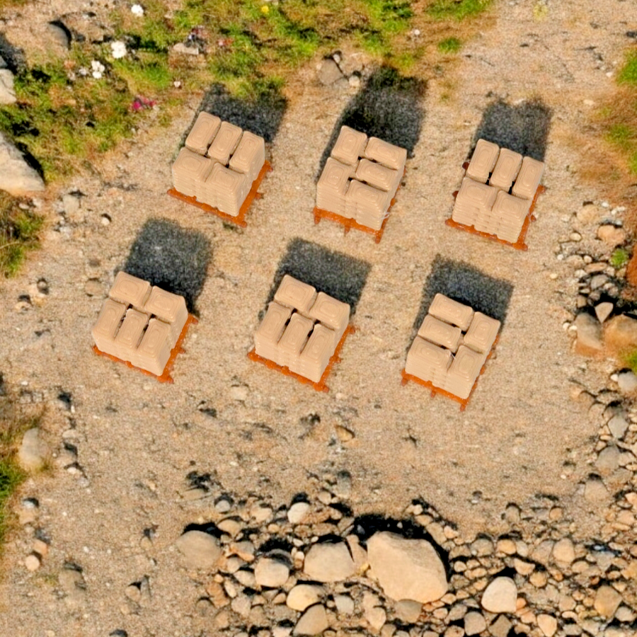 Pallets of Beige Sacks Brown pallet OO Gauge 1:76 Scale Models Railway (6 Pack)