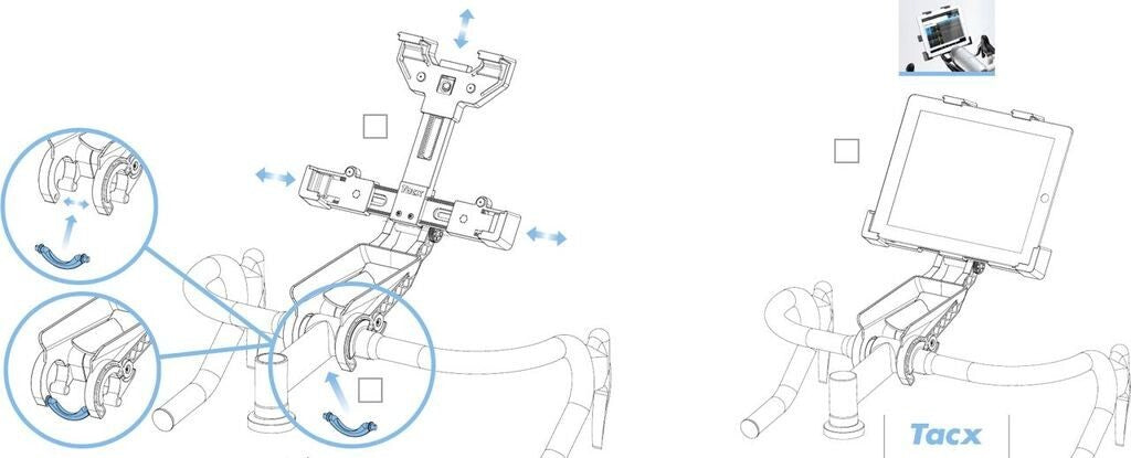 Replacement TACX Handlebar Tablet Holder : Part T2094.08
