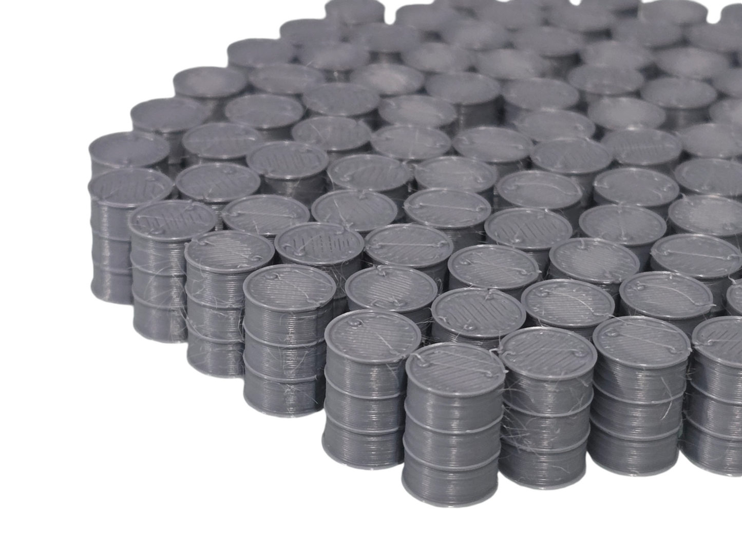 Oil Drum Grey OO Gauge 1:76 Scale Models Train Railway 100 Pack