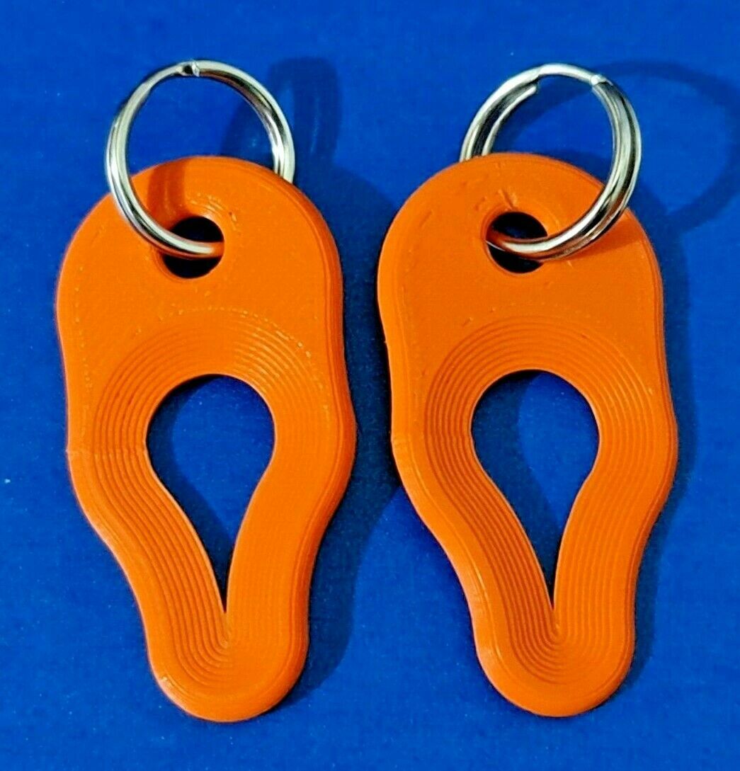 2 x Key Ring Tick Removal Tools Orange PLA Plastic Biodegradable, dog cat horse