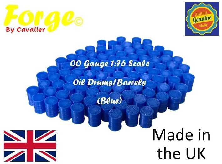 Oil Drum Barrels OO Gauge Blue 1:76 Scale Models Train Railway 100 Pack