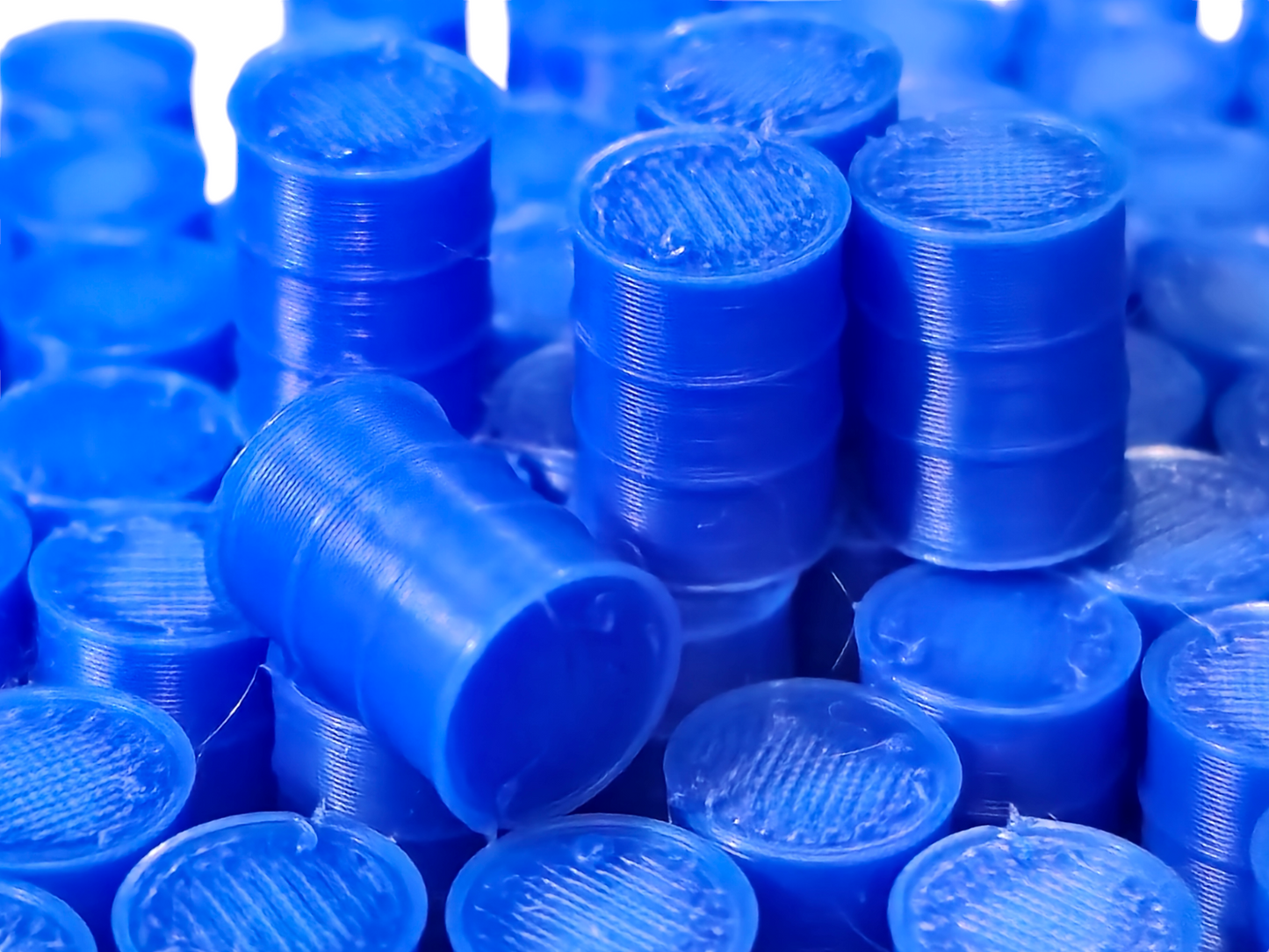 Oil Drum Barrels OO Gauge Blue 1:76 Scale Models Train Railway 100 Pack