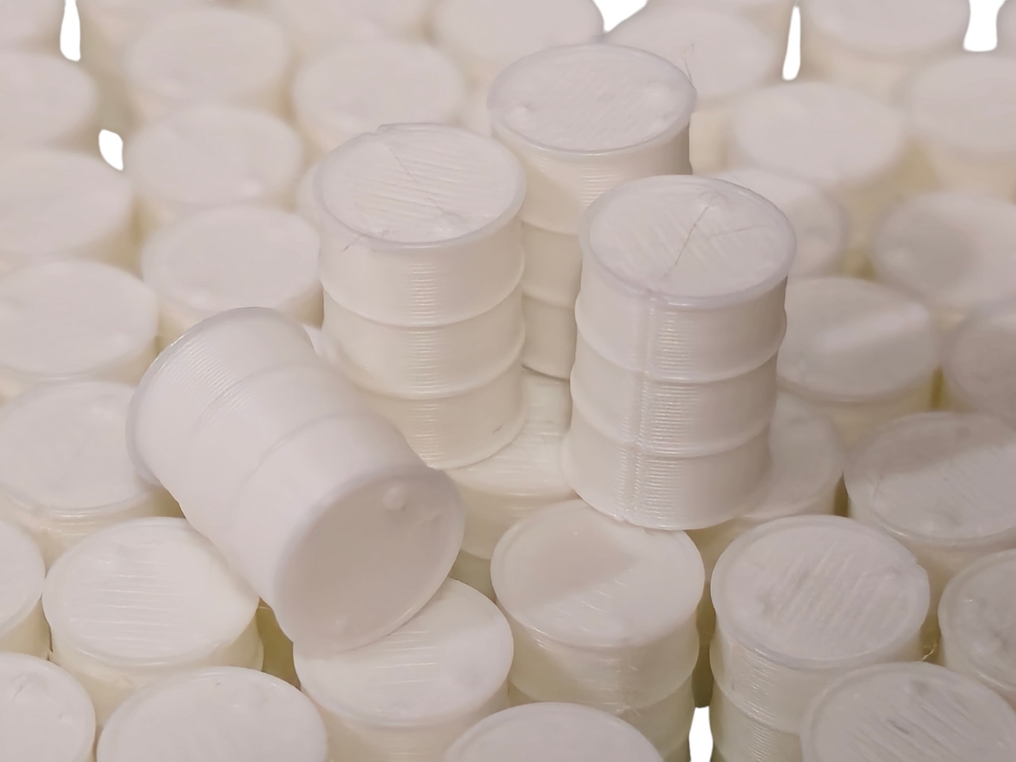 Oil Drum Barrels OO Gauge White 1:76 Scale Models Train Railway 100 Pack