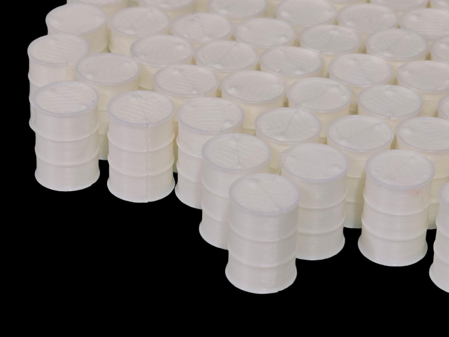 Oil Drum Barrels OO Gauge White 1:76 Scale Models Train Railway 100 Pack