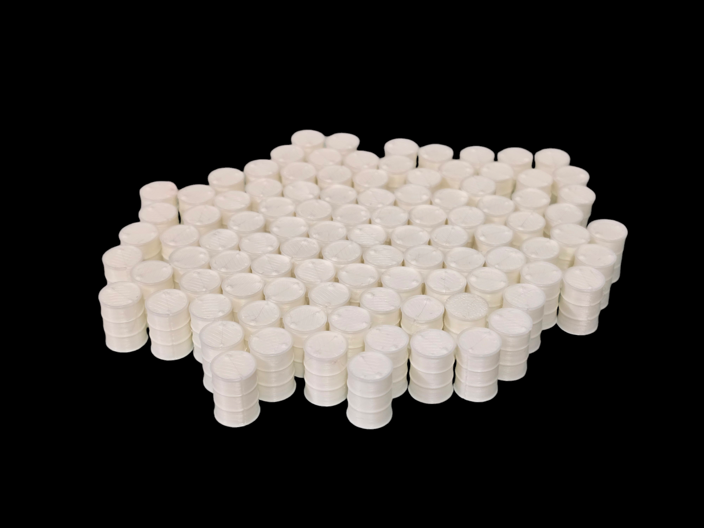 Oil Drum Barrels OO Gauge White 1:76 Scale Models Train Railway 100 Pack