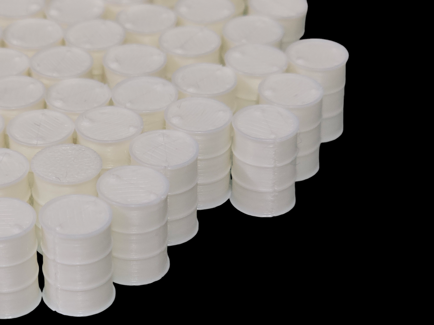 Oil Drum Barrels OO Gauge White 1:76 Scale Models Train Railway 100 Pack