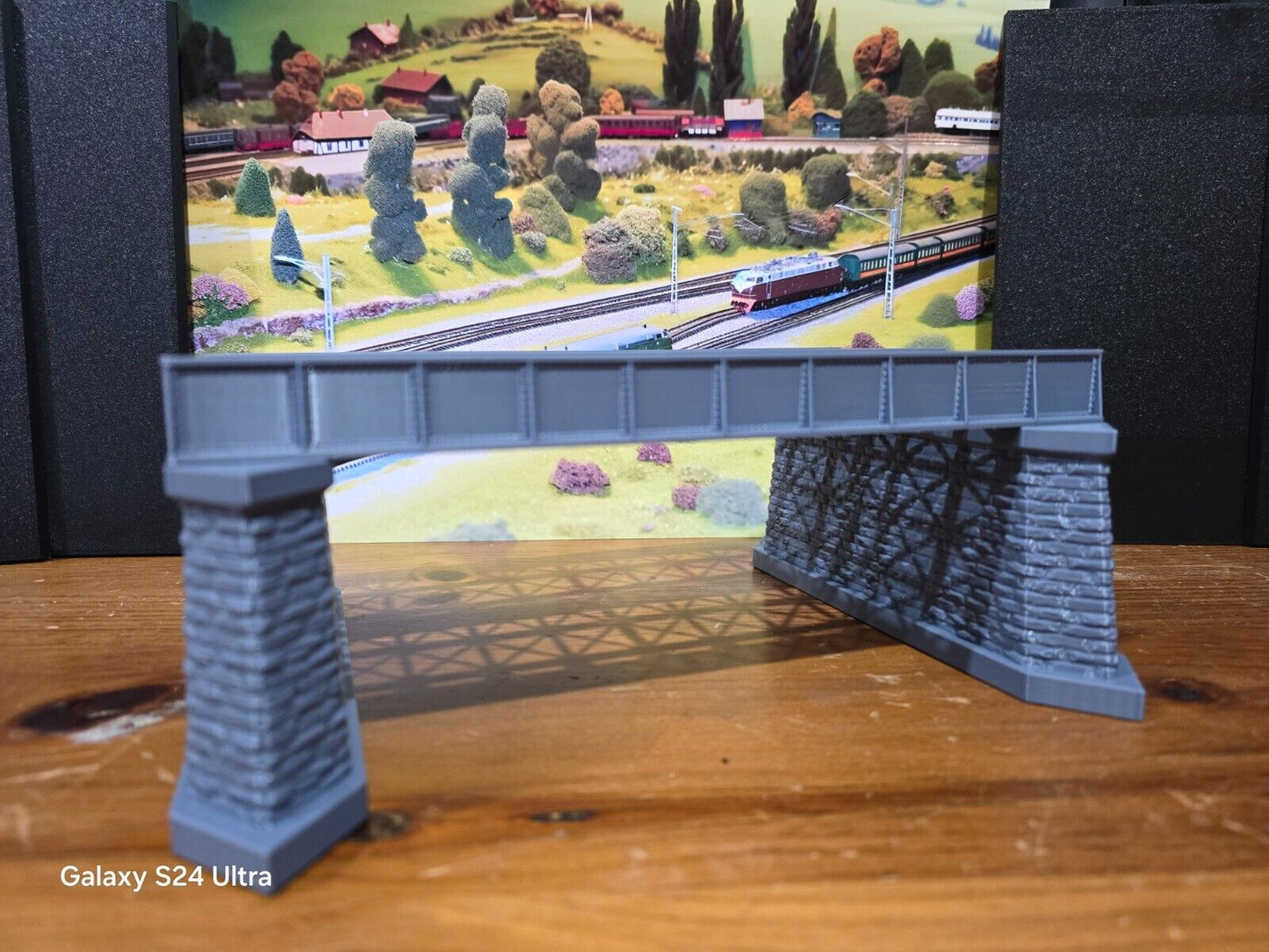 Iron Girder Bridge N Gauge Double Track Model Railway Train Layout 1:148 Scale