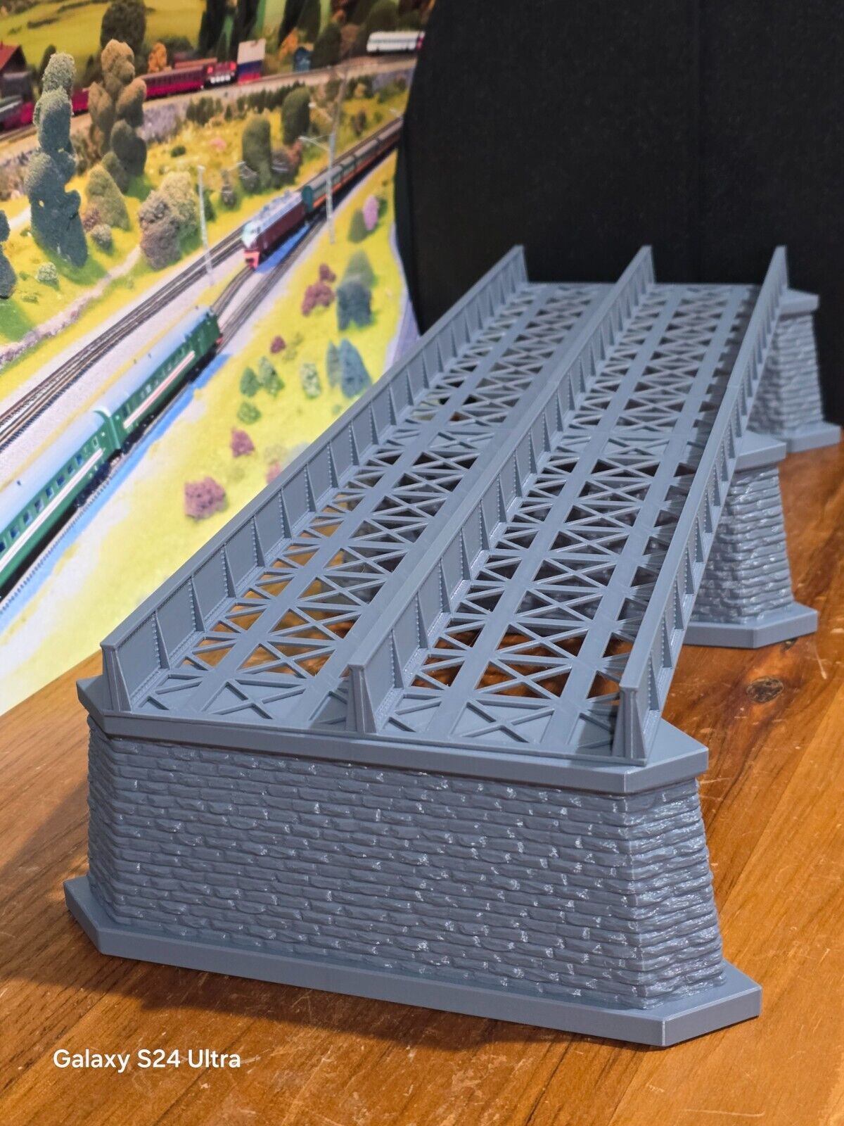 Iron Girder Bridge N Gauge Double Track Model Railway Train Layout 1:148 Scale