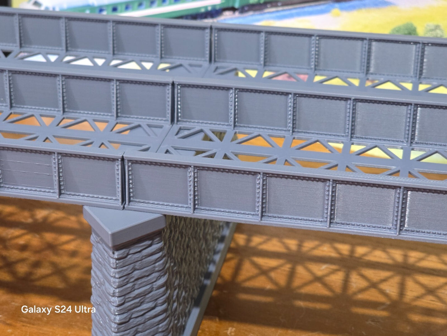 Iron Girder Bridge N Gauge Double Track Model Railway Train Layout 1:148 Scale