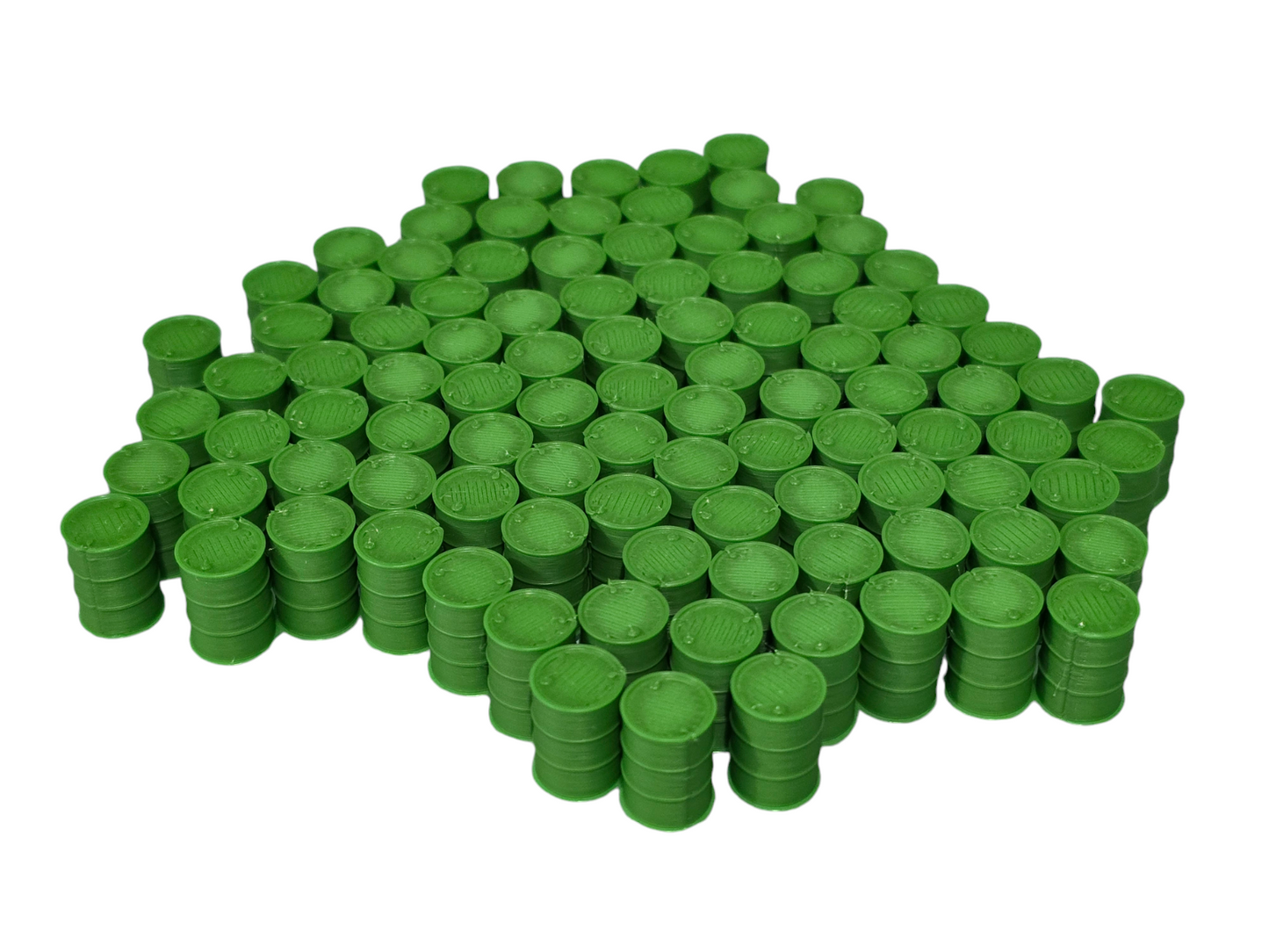 Oil Drum Barrels OO Gauge Green 1:76 Scale Models Train Railway 100 Pack
