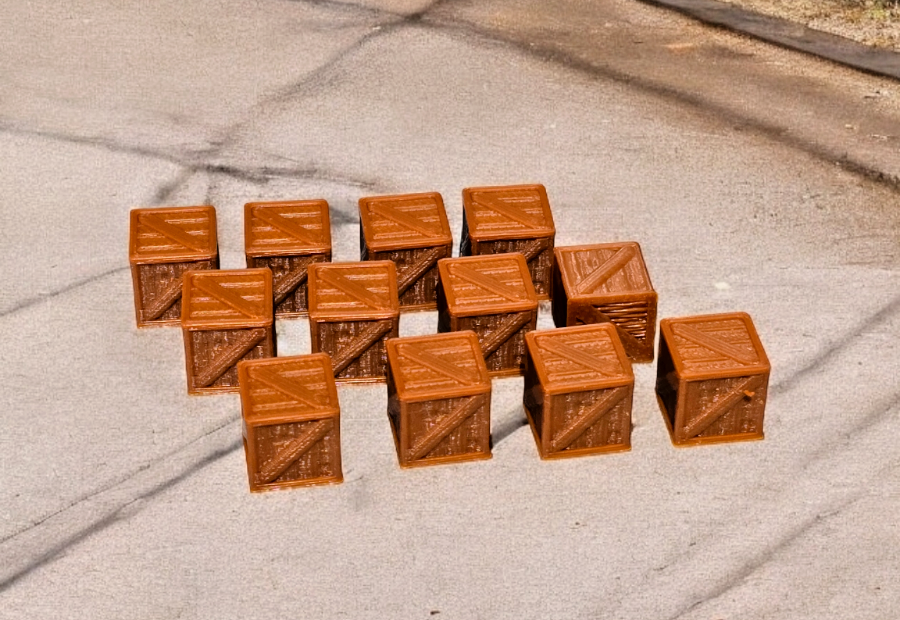 Wooden Crates 3ft Model Train Railway Station Freight New OO HO Gauge 12 Pack