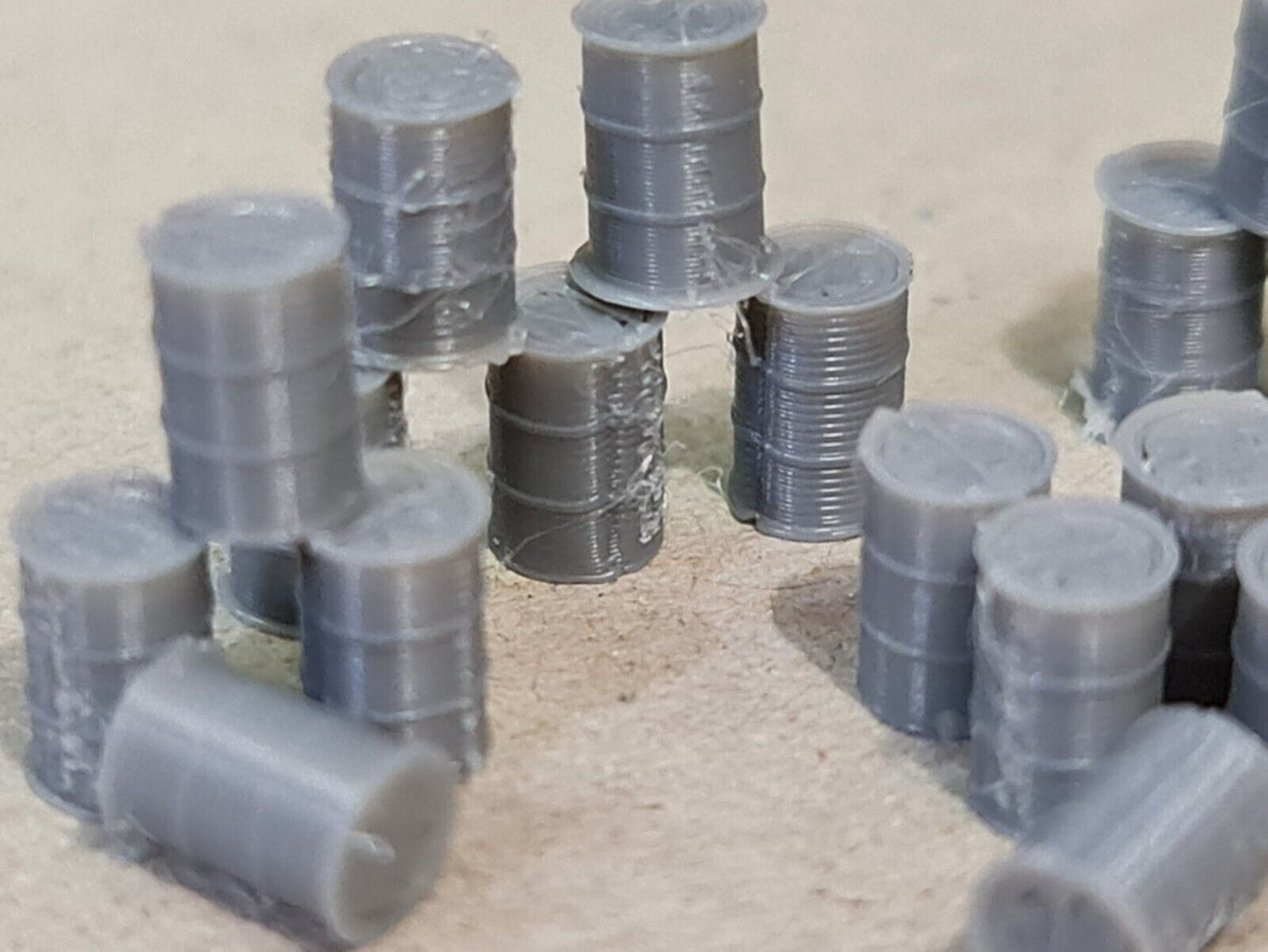 New Grey Oil Drum Barrels N Gauge 1:148 Scale Models Train Railway (18 Pack)