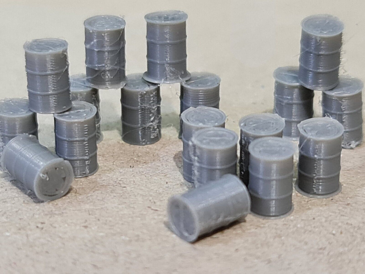New Grey Oil Drum Barrels N Gauge 1:148 Scale Models Train Railway (18 Pack)