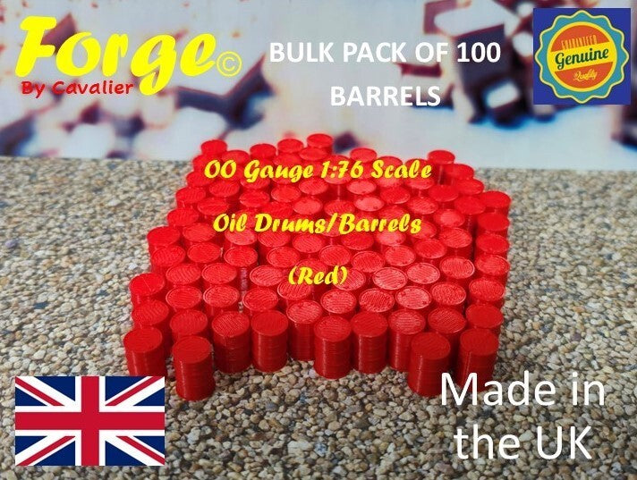 Oil Drum Barrels OO Gauge Red 1:76 Scale Models Train Railway 100 Pack
