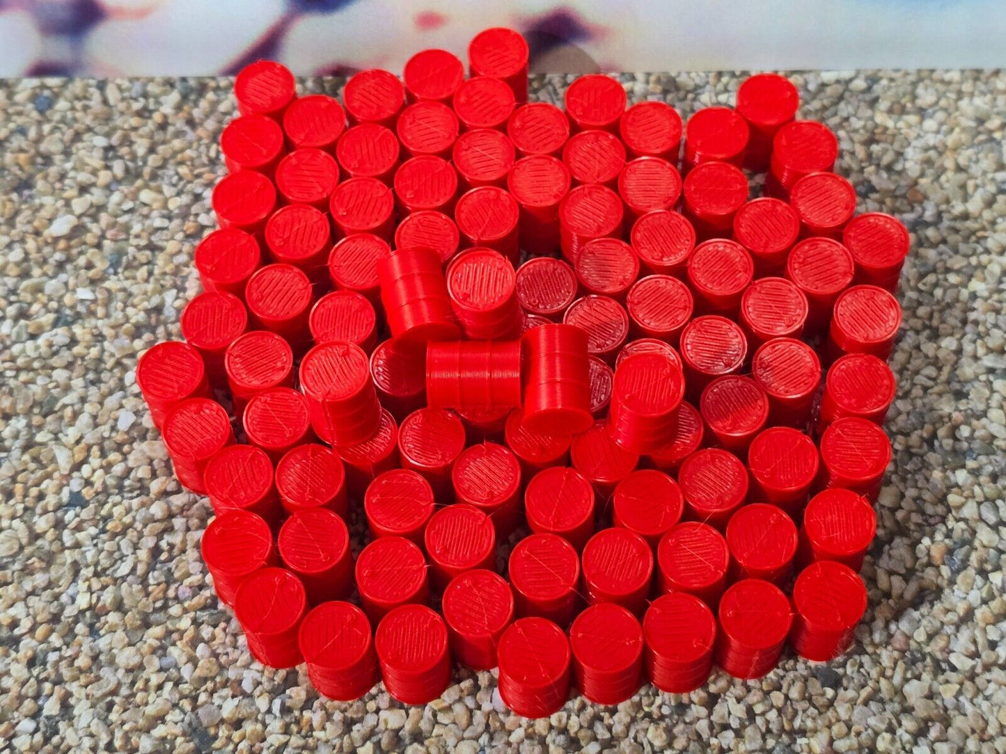 Oil Drum Barrels OO Gauge Red 1:76 Scale Models Train Railway 100 Pack
