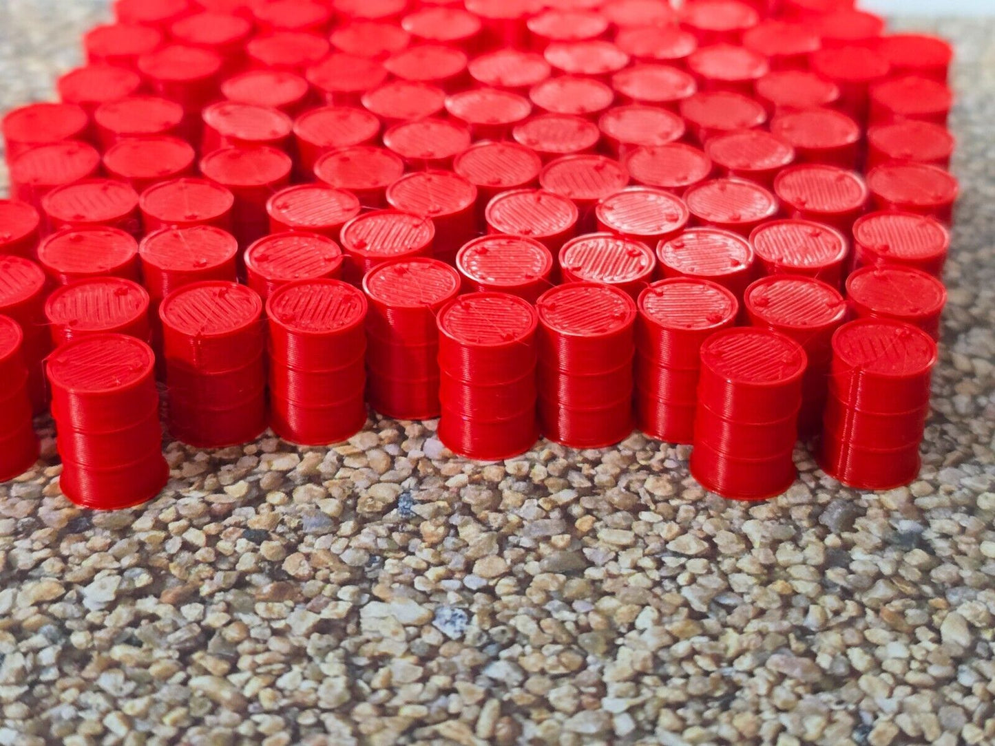 Oil Drum Barrels OO Gauge Red 1:76 Scale Models Train Railway 100 Pack
