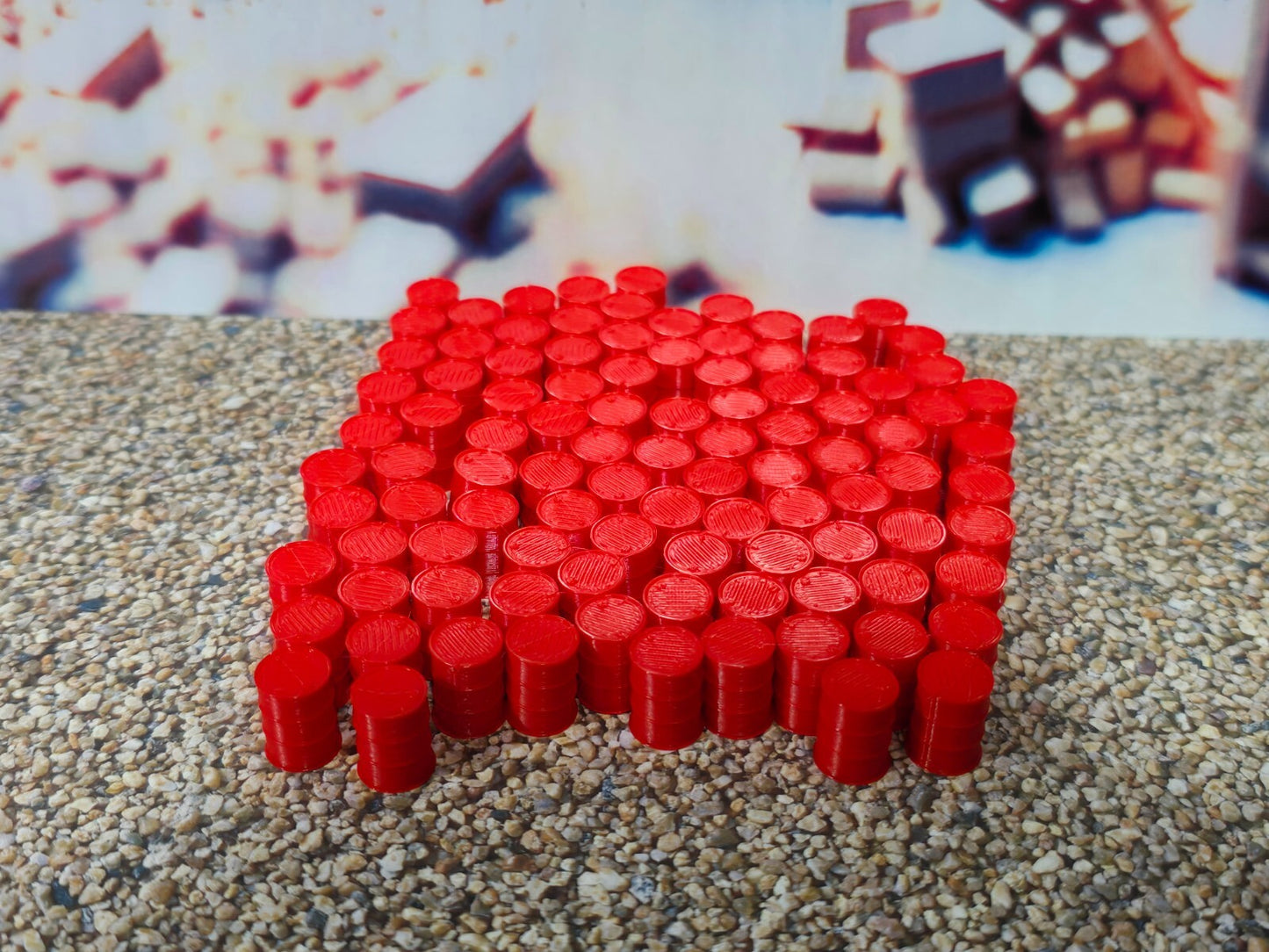 Oil Drum Barrels OO Gauge Red 1:76 Scale Models Train Railway 100 Pack