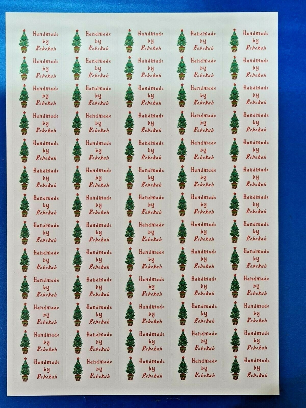 325 Cute Christmas Tree Personalised Self Adhesive Handmade by Labels Stickers