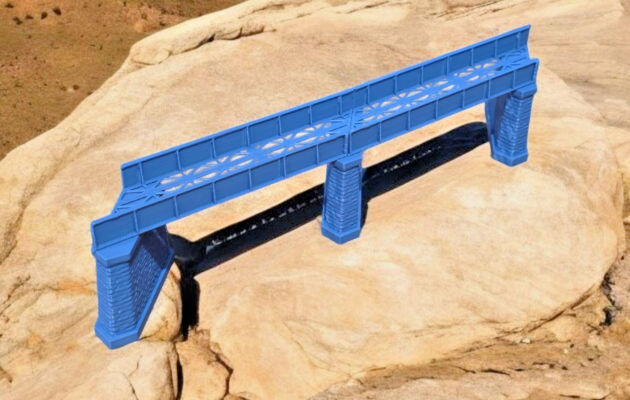 Z Gauge Right 45 deg single Track Iron Girder Bridge Model Railway 1:220 Scale