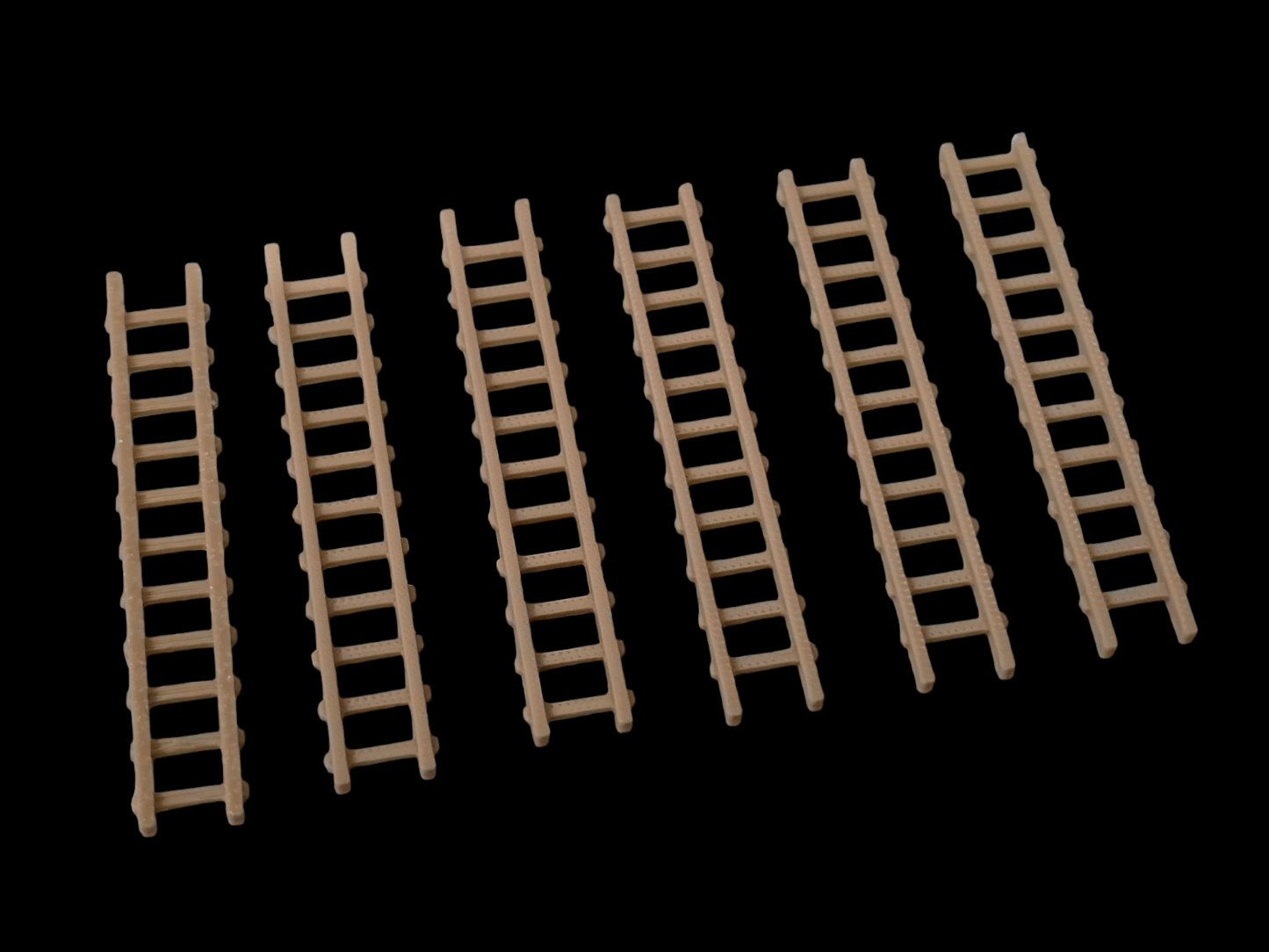 Model Railway Ladders Accessories 3.5m O Gauge 1:43 Scale Pack of 6 Wood Colour