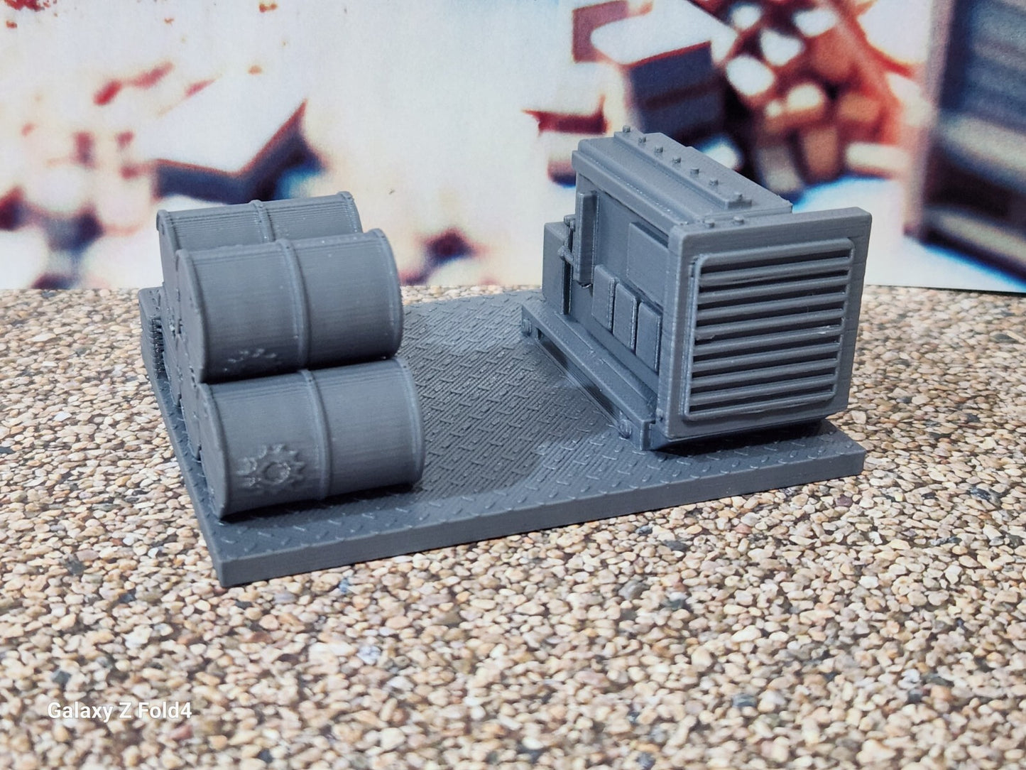 Diesel Generator Fuel Drums Crates HO Gauge 1:87 Scale Models Model Train