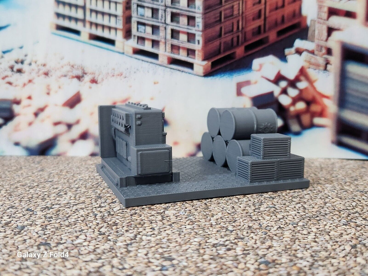 Diesel Generator Fuel Drums Crates HO Gauge 1:87 Scale Models Model Train