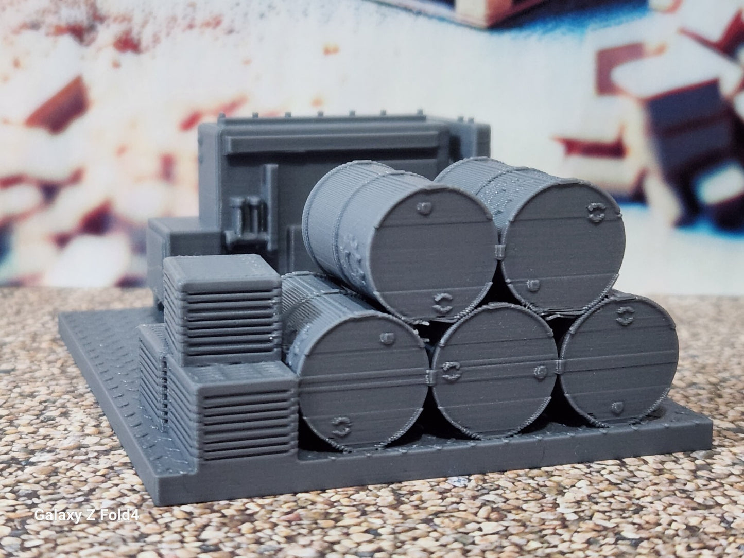 Diesel Generator Fuel Drums Crates HO Gauge 1:87 Scale Models Model Train