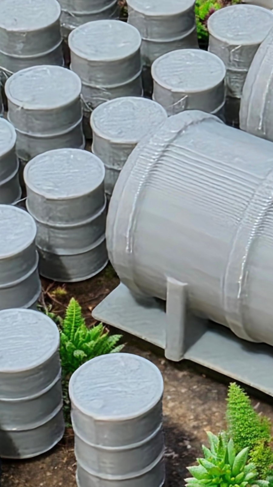 Oil Drums Oil Fuel Tanks x 40 : x 2 Model Railway Scenery OO Gauge 1:76 Scale