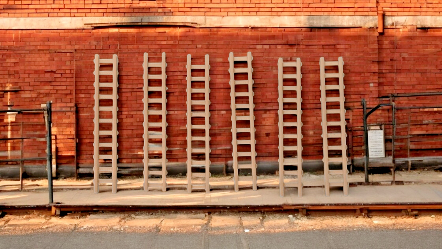 Model Railway Ladders Accessories 3.5m TT Gauge 1:120 Scale Pack o 6 Wood Colour