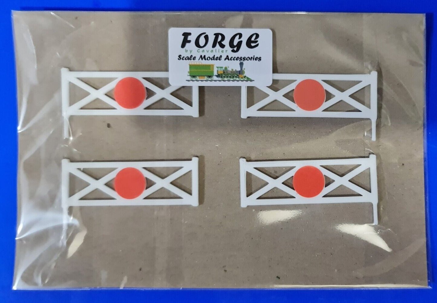 New 4 Pack (2 pairs) White OO/HO Gauge Level Crossing Gates 1:76 Scale