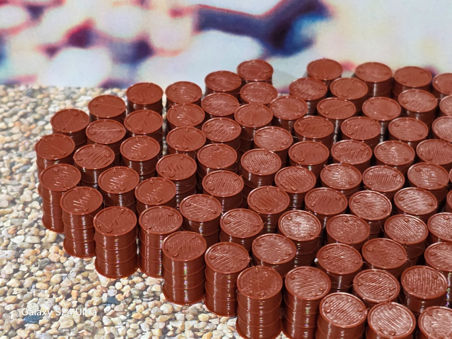 Oil Drum Barrels OO Gauge New Red Oxide 1:76 Scale Models Train Railway 50 Pack