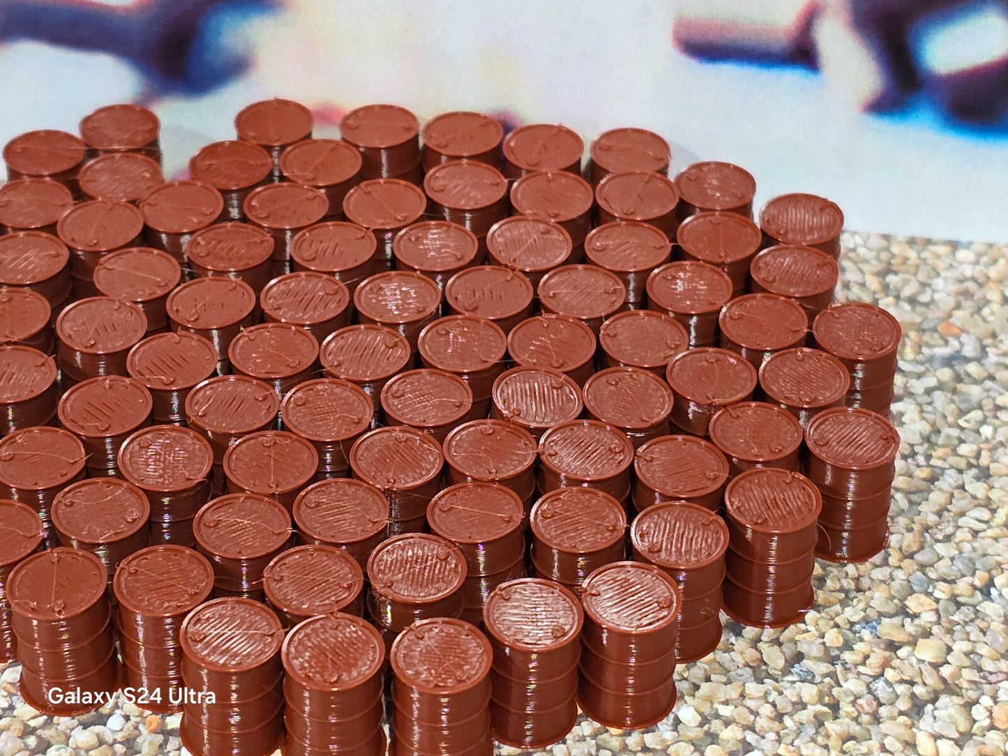 Oil Drum Barrels OO Gauge New Red Oxide 1:76 Scale Models Train Railway 50 Pack
