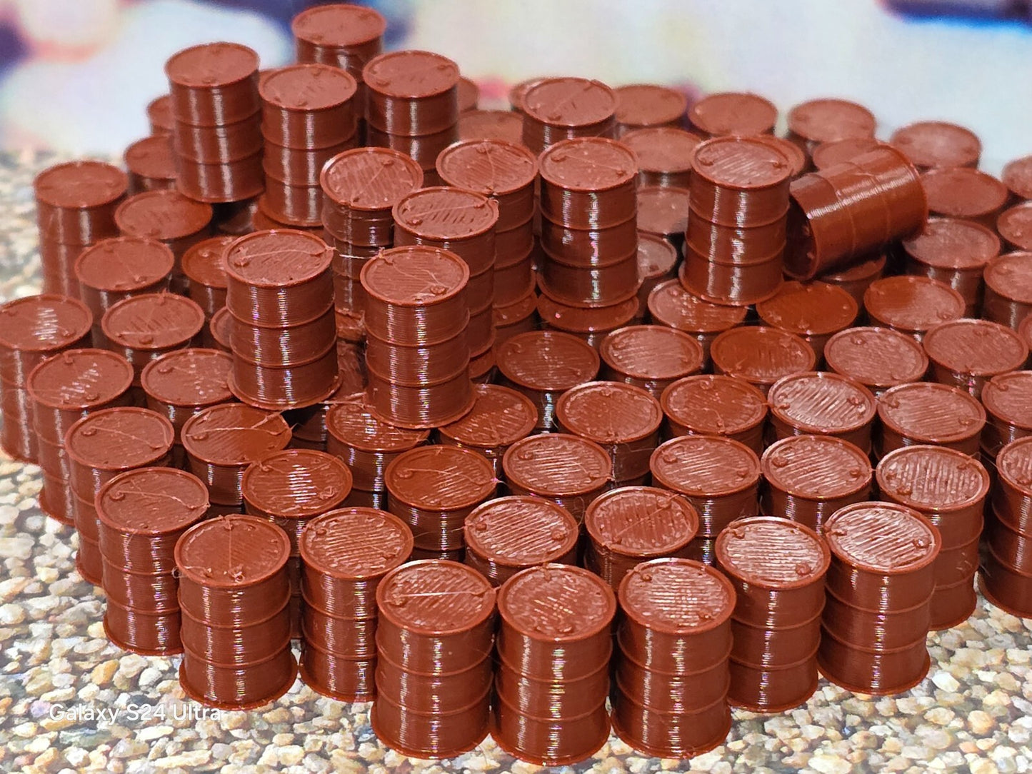 Oil Drum Barrels OO Gauge New Red Oxide 1:76 Scale Models Train Railway 50 Pack