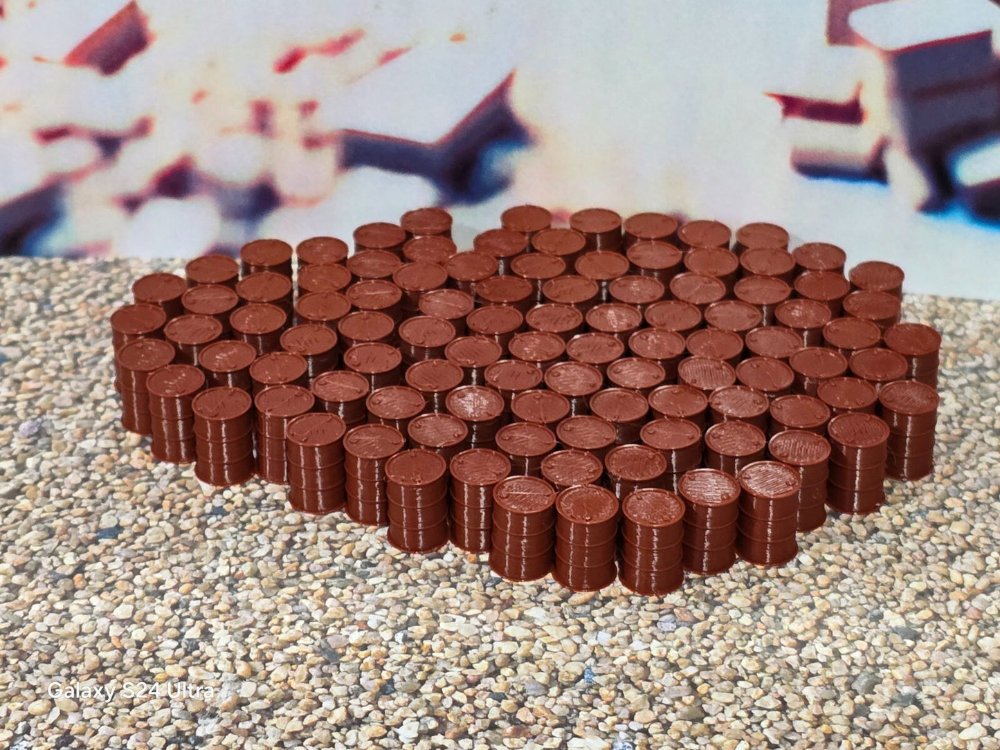 Oil Drum Barrels OO Gauge New Red Oxide 1:76 Scale Models Train Railway 50 Pack