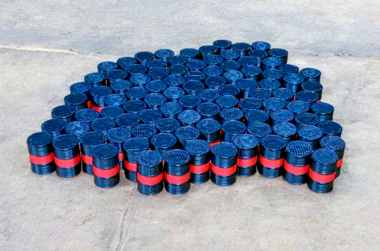 Oil Drum Barrels OO Gauge 100x Black-Red Texaco Style Model Scenery