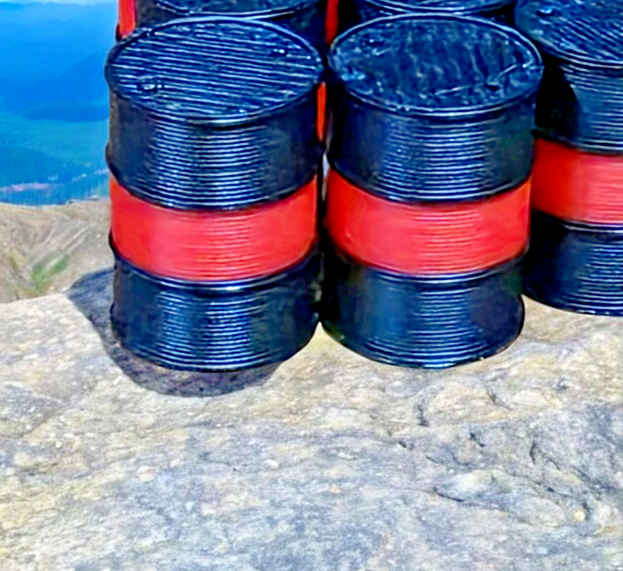 Oil Drum Barrels OO Gauge 100x Black-Red Texaco Style Model Scenery